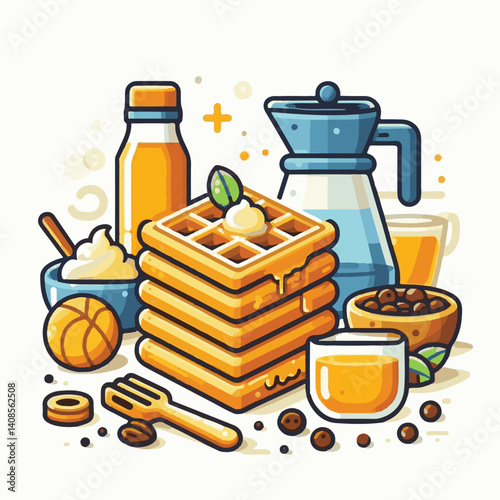 food, waffle, dessert, breakfast, background, pastry, sweet, snack, delicious, illustration, homemade, lunch, tasty, crispy, bakery, fresh, white, baked, meal, belgian, wafer, cream, cake, golden, str
