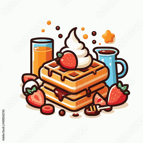 food, waffle, dessert, breakfast, background, pastry, sweet, snack, delicious, illustration, homemade, lunch, tasty, crispy, bakery, fresh, white, baked, meal, belgian, wafer, cream, cake, golden, str