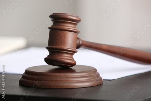 Judge's gavel with document...