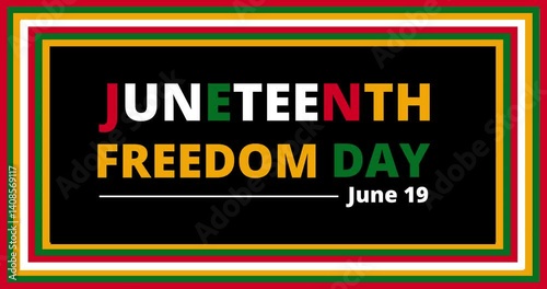 Wallpaper Mural Juneteenth Freedom Day Seamless loop Text Animation with colourful lines on Black background 4K Animation with Colourful shapes and typography Torontodigital.ca