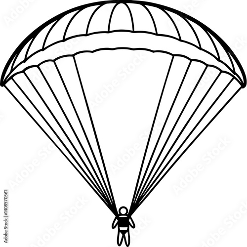 Minimal Paraglider Vector Illustration on White Background
