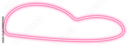 Принти на полотні A curved blob shape with an arch form, featuring neon glowing outlines that accentuate the fluid, organic contours