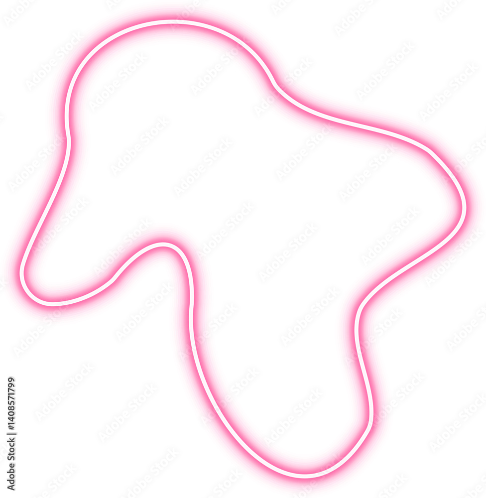 Organic fluid blob shape with a dynamic wave form and glowing pink contour. Organic fluid blob shape with a dynamic wave form and glowing pink contour.