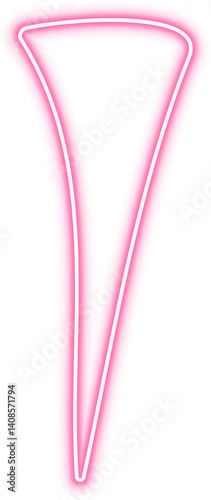 Flowing outline trace with smooth curves and neon glowing pink strokes outlining the organic shape.