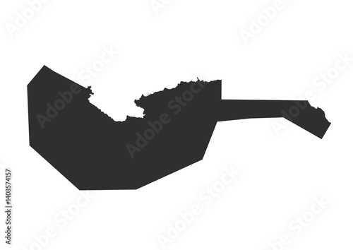 arta city, ndjibouti silhouette vector map