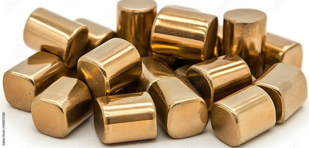 Collection of Shiny Brass Metal Blocks for Creative Projects