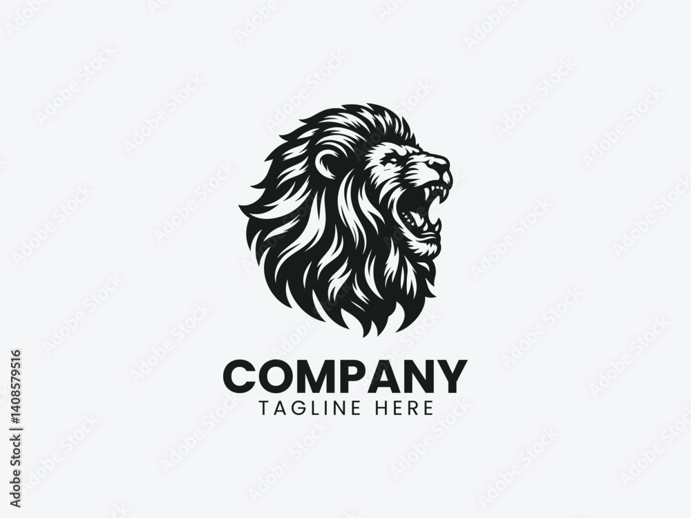 Roaring Lion Detailed Mane Sharp Claws Vector Logo Design Roaring Lion Detailed Mane Sharp Claws Vector Logo Design