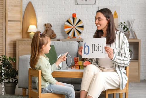 Female speech therapist wit...