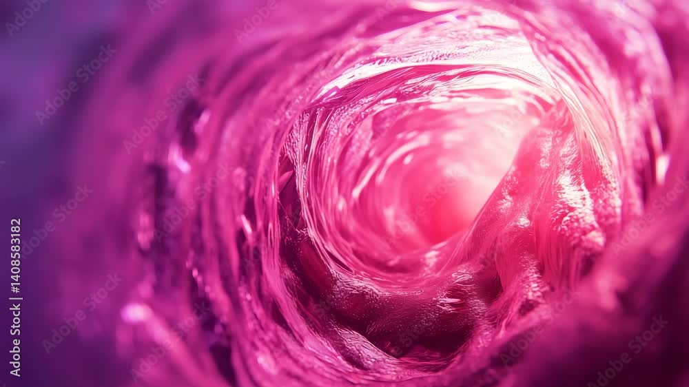 Flythrough of glowing vortex in fuchsia and pink colors — abstract energy motion Flythrough of glowing vortex in fuchsia and pink colors — abstract energy motion