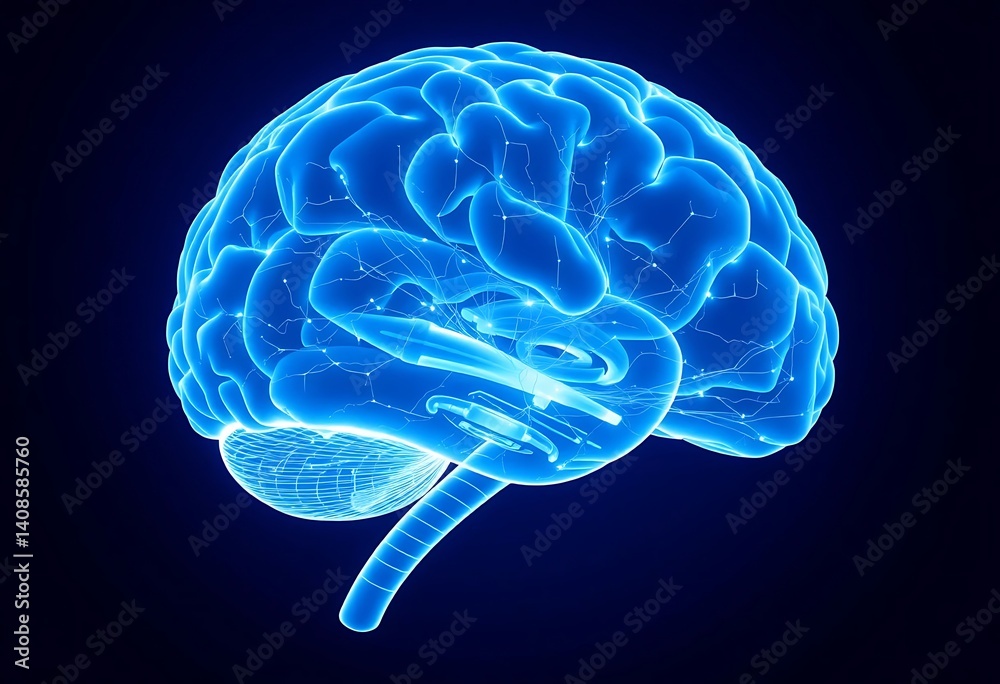 3D Illustration of Brain Blood Vessels. Generative Ai 3D Illustration of Brain Blood Vessels. Generative Ai