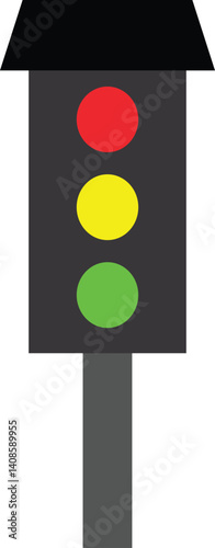 Traffic light icon illustration with red, yellow, and green signals for road and safety design