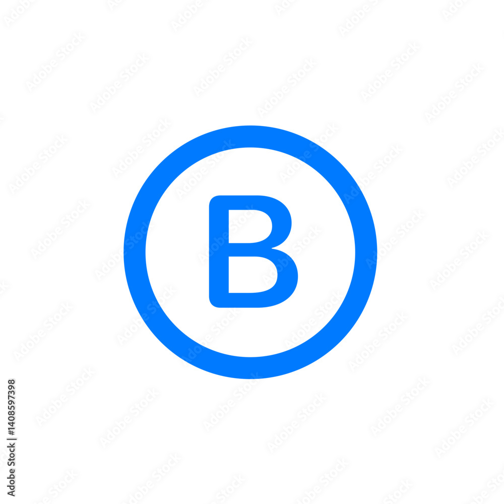 B Circle Outline Icon B Circle Outline Icon