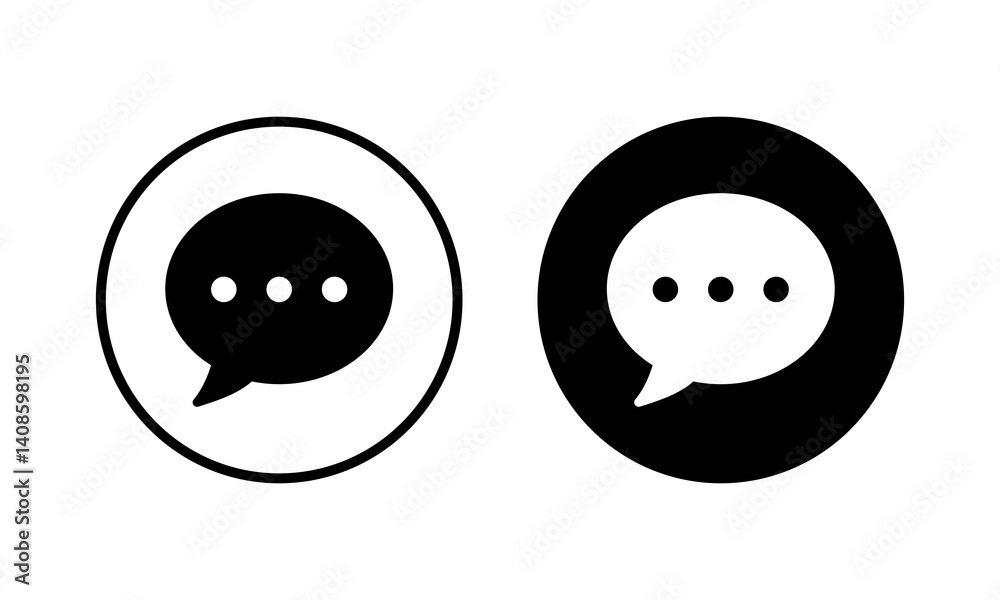 Fototapeta premium Chat icon vector illustration. speech bubble sign and symbol. comment icon. message