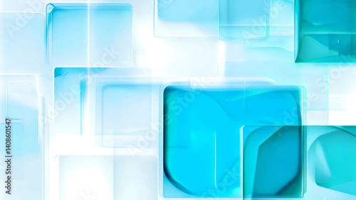 透明感のあるブルーのタイルのような四角形の模様の背景