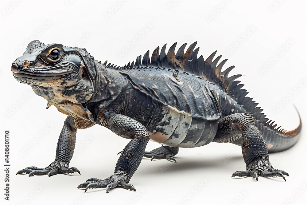 Obraz premium Vinegaroon walking whip like tail raised detailed dark exoskeleton strong pincers visible isolated a white background