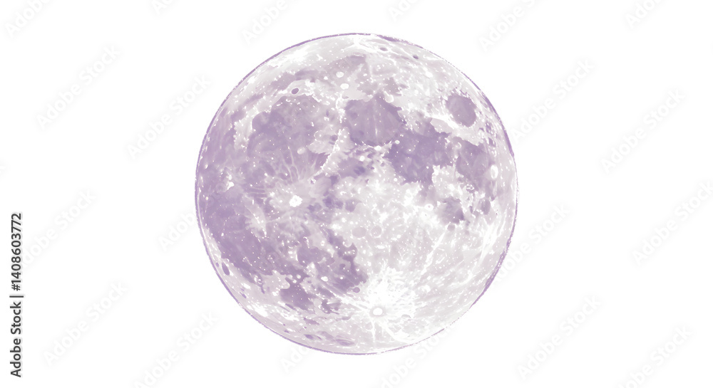 Naklejka premium Full Moon Close-Up with Surface Detail Against Light Sky