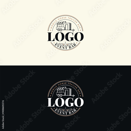 Mobile horse trailer bar logo design