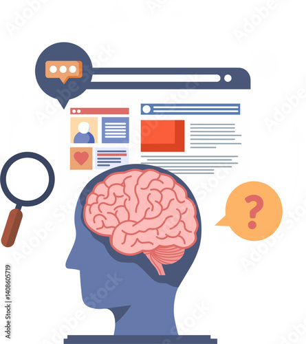 illustration of critical thinking and information filtering.