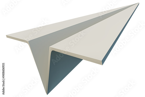 3d Cartoon Paper Plane in white. 3d illustration and 3d rendering