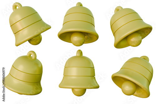  3d bell. 3d rendering and 3d illustration