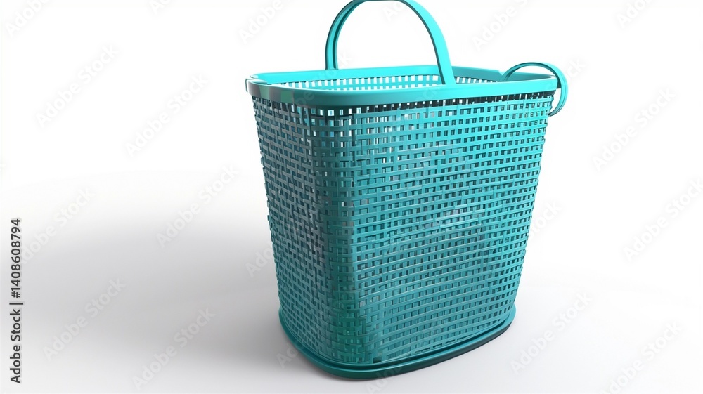 Photorealistic image of a pop-up laundry hamper on a white background Photorealistic image of a pop-up laundry hamper on a white background