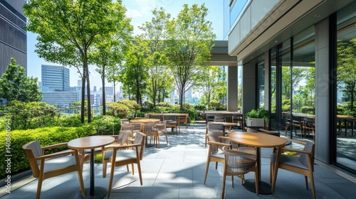 Serene Rooftop Terrace with City View