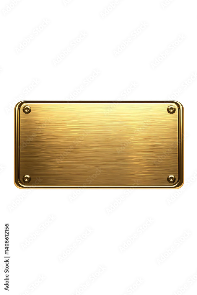 Golden Shiny Nameplate on transparent background Golden Shiny Nameplate on transparent background