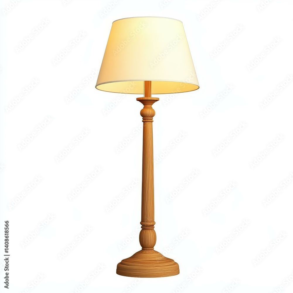 A sleek floor lamp stands tall against a  white backdrop, adding a touch of elegance to any space.