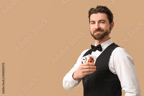 Handsome male banker with p...