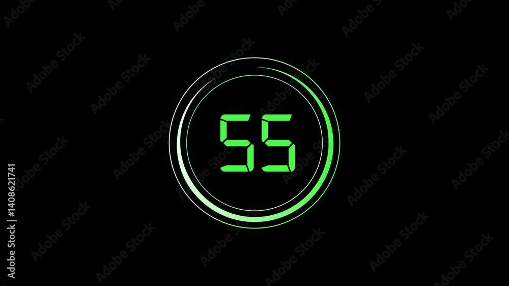 A one-minute countdown animation, transitioning from 60 to 0 seconds. 4K resolution with an alpha channel. Flat design style, set against a dark background, featuring smooth animations. A one-minute countdown animation, transitioning from 60 to 0 seconds. 4K resolution with an alpha channel. Flat design style, set against a dark background, featuring smooth animations.