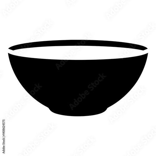 A Simple Black and White Illustration of an Empty Bowl