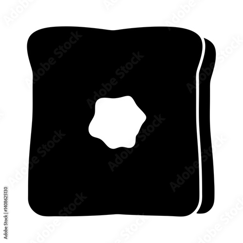 Simple illustration of two slices of bread with butter or spread
