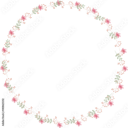 floral wreath illustration card invitation