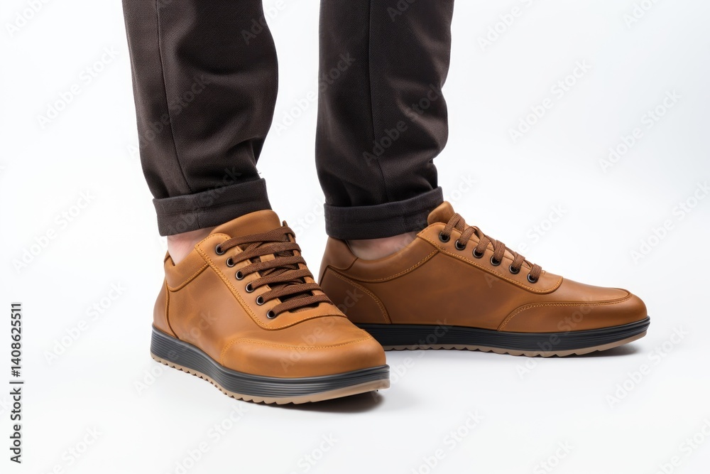 casual shoes with sleek leather. shoes mockup. isolated on white background casual shoes with sleek leather. shoes mockup. isolated on white background