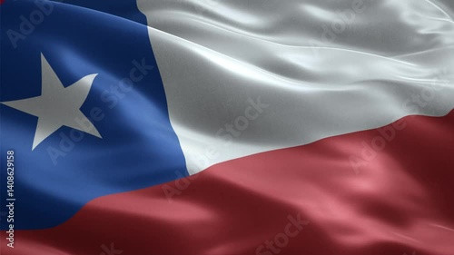 flag of Chile waving in the wind close up looping video