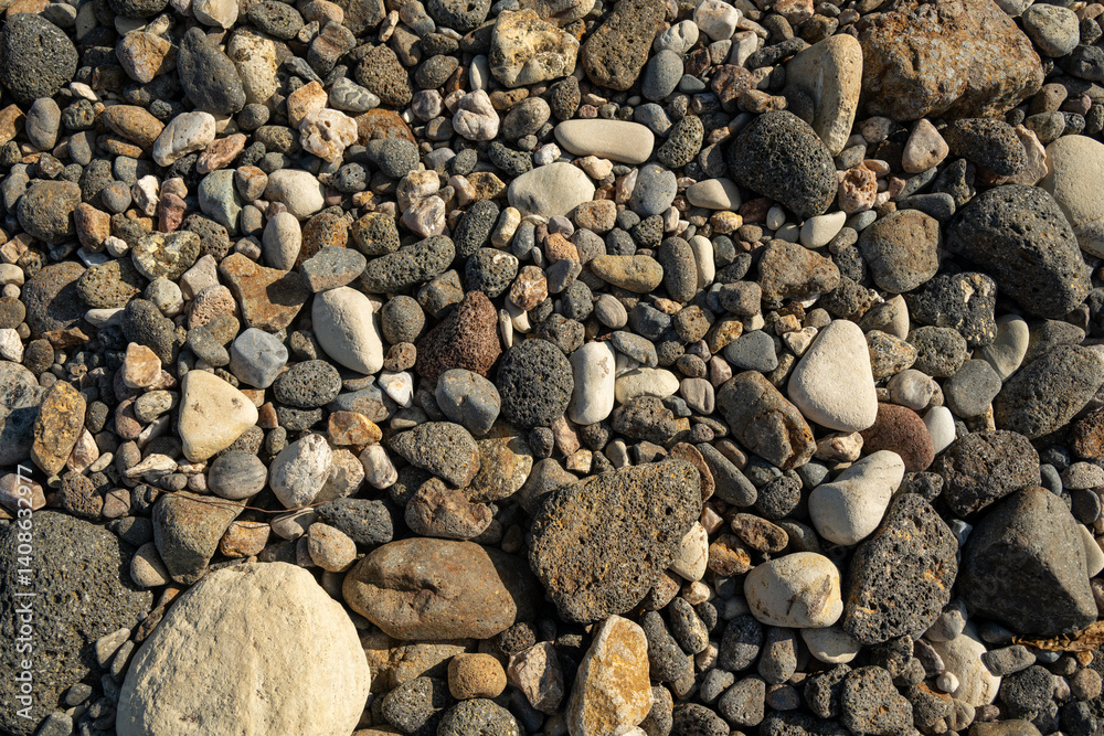 Rocky Texture On The Scorpion Beach In Channel Islands