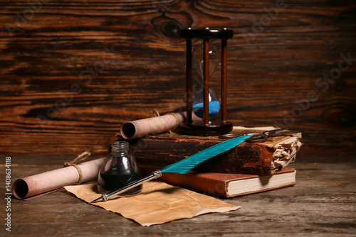 Old books with nib pen, ink...