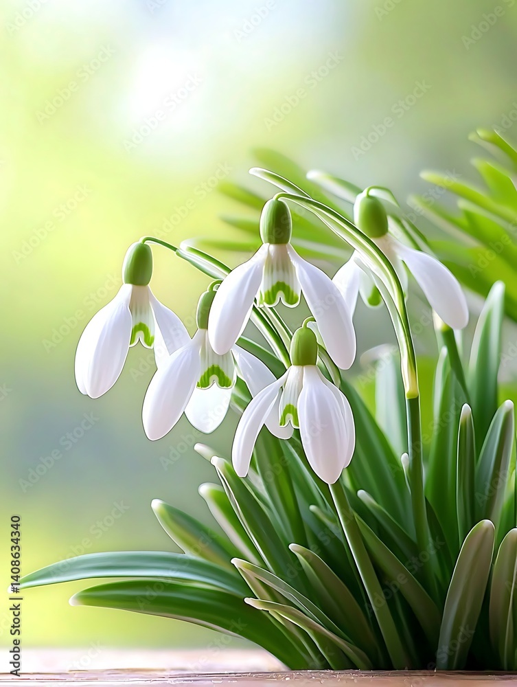 Obraz premium Spring Snowdrops in Garden (1)