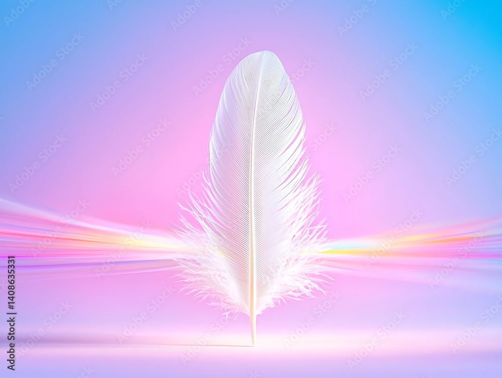 Obraz premium Soft Feather, Pastel Background