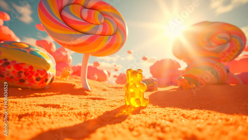 Dreamlike Candy Wonderland with Lollipops