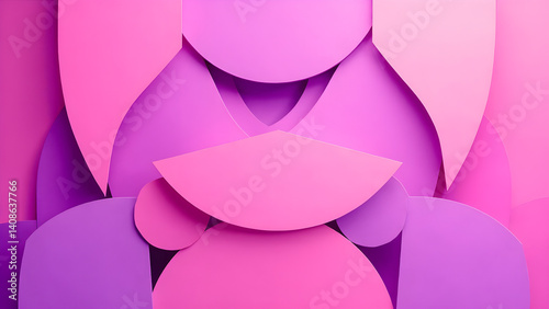 Abstract Geometric Pink and Purple Layers