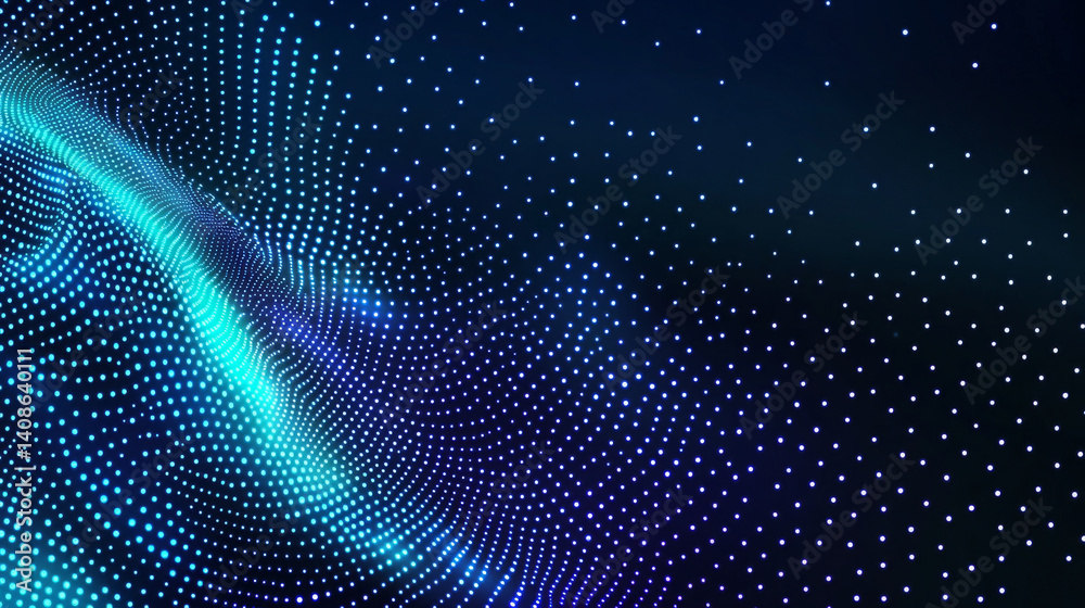 mesmerizing abstract background featuring blue and teal dots creating wave like pattern, evoking sense of depth and movement