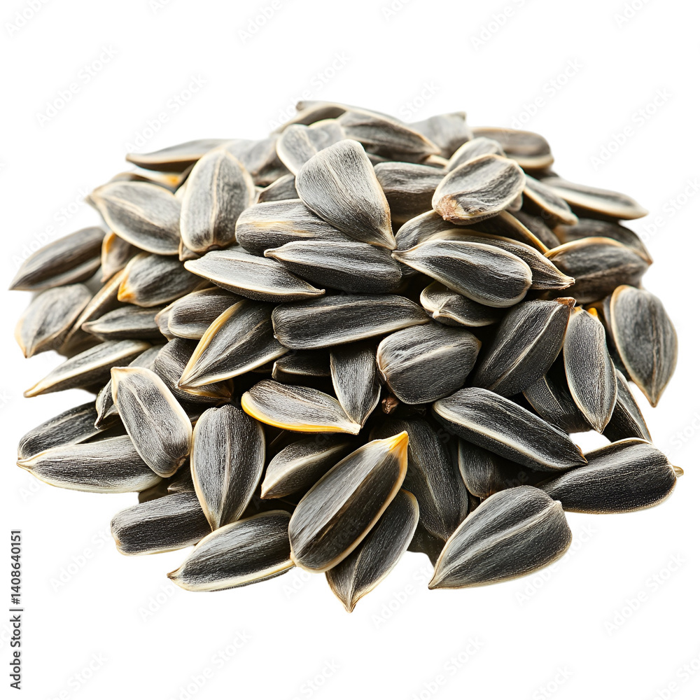 A Pile of Sunflower Seeds Black Background A Pile of Sunflower Seeds Black Background
