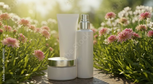 Wallpaper Mural Natural Beauty Products in a Blooming Garden Torontodigital.ca