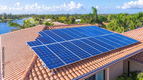 Solar Panels on Roof, Florida Home