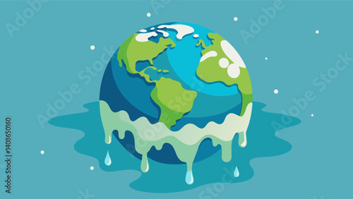 The meler from the ice cap used to provide vital nutrients to the soil allowing crops to thrive and sustain communities. However with its gradual disappearance the land has turned. Vector illustration