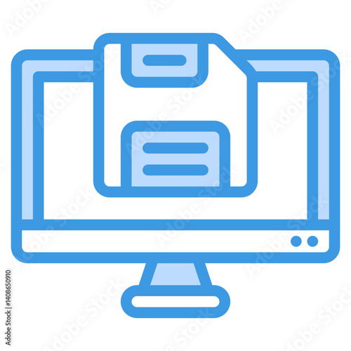 Floppy disk inserted into a computer monitor, vintage tech concept, data transfer, storage, old technology, electronic equipment, IT.