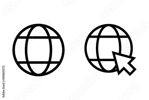 Web icon. Website vector icon. Internet world vector on white background