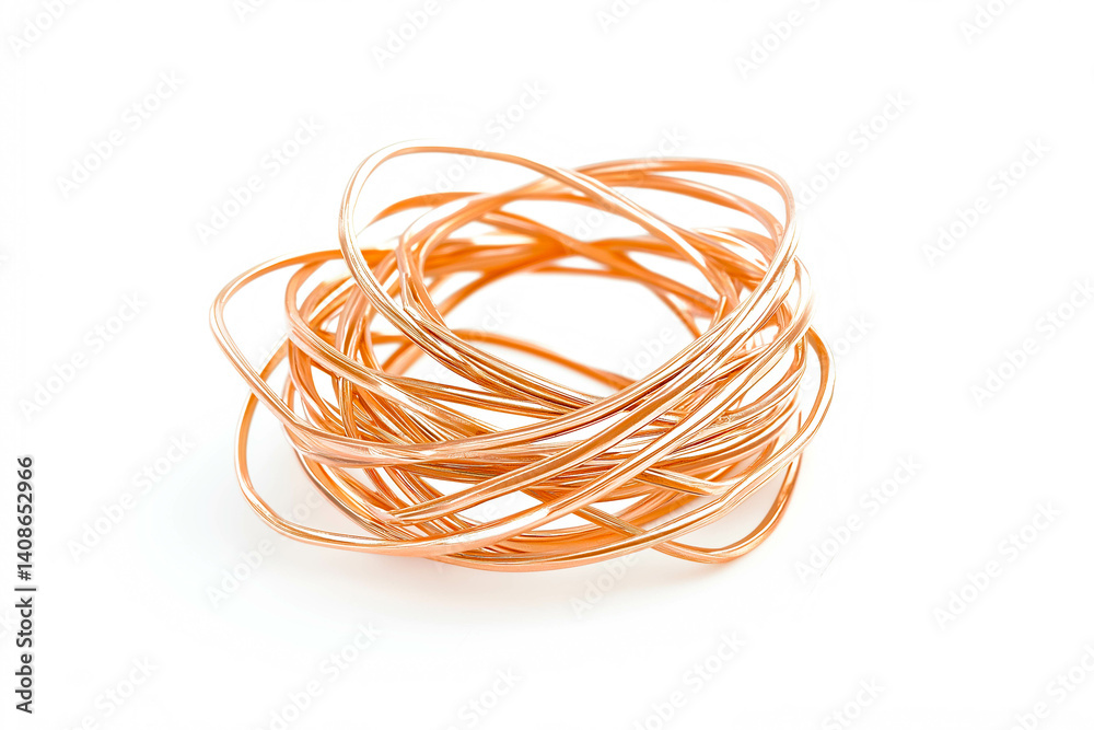 Bronze Copper wire isolated on white background . Bronze Copper wire isolated on white background .