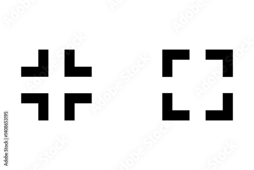 full screen icon. full screen icon. Maximize and minimize. Video size. Screen size. Full screen icon with rounded corners. Vector illustration